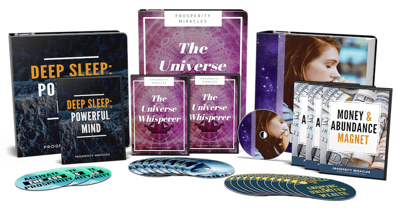 “Discover how Prosperity Miracles reprograms your mind in minutes a day to attract abundance, confidence and financial breakthroughs.”