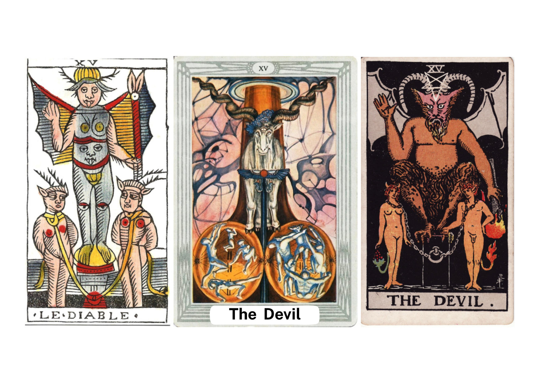 Discover the meaning of The Devil tarot card: desire, shadow, attachment, and liberation. Upright and reversed interpretations for love, career, spirituality, and personal freedom.