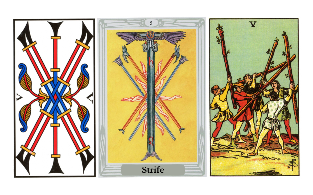 Five of Wands — Conflict, Competition, Growth Through Challenge