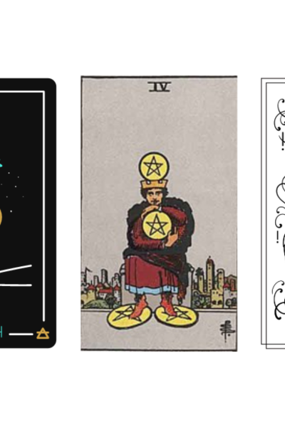 Four of Pentacles tarot meaning explained: a card of security, control, material stability, emotional guarding, upright and reversed meanings, symbolism, love, career interpretations, and guidance in the Fool’s journey