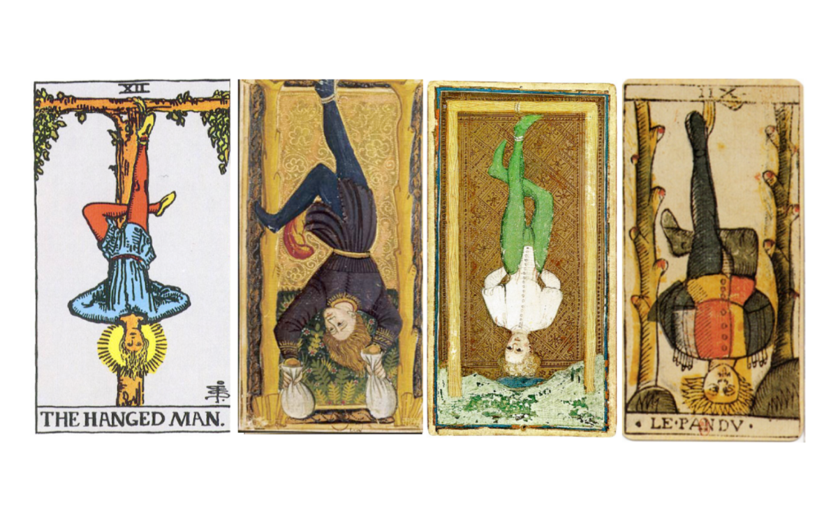 Explore the meaning of The Hanged Man tarot card: surrender, sacrifice, new perspective, and spiritual awakening. Upright and reversed meanings for love, career, and inner growth.