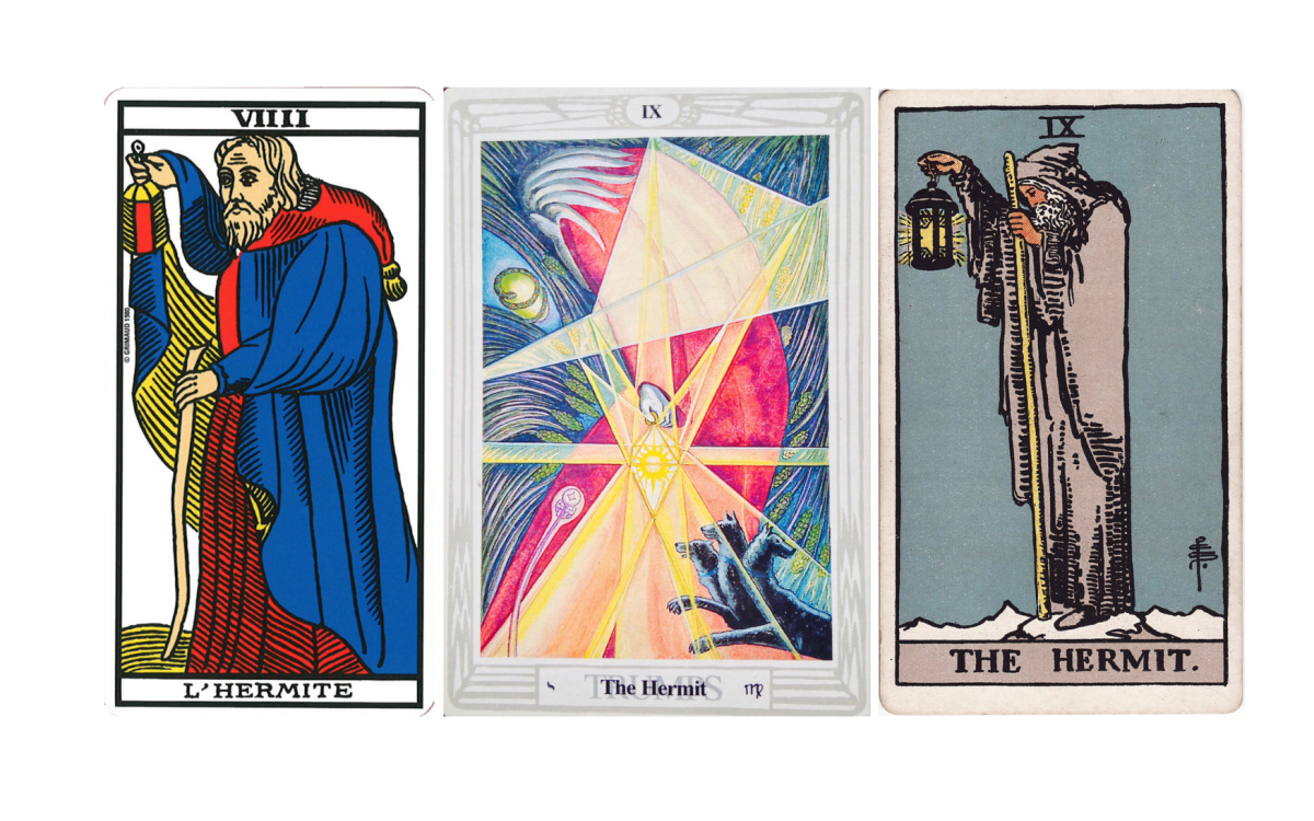 Discover the meaning of The Hermit tarot card: spirituality, introspection, soul-searching, guidance, upright and reversed interpretations, and how it fits in The Fool’s Journey.